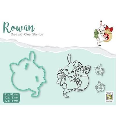 Nellie's Choice Clear Stamps & Dies - Christmas Rabbit